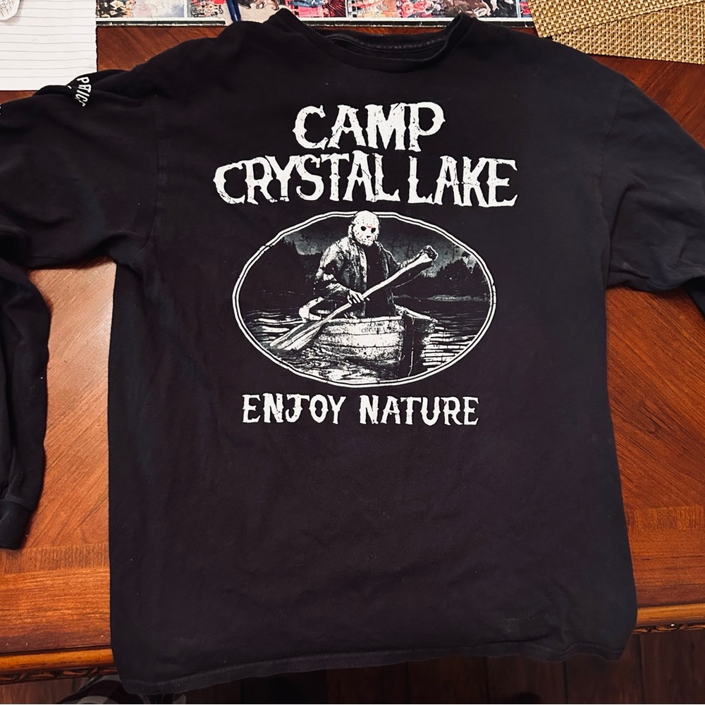 🧨Camp Crystal Lake "JASON” LONG SLEEVE TSHIRT. (SEND ANY OFFER‼️)🧨